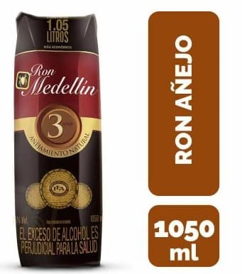 Ron Medellin 3 Años Tetra 1050 Ml