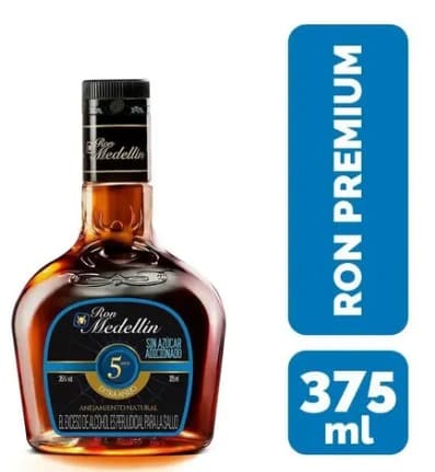Ron Medellin 5 Años Media 375 Ml