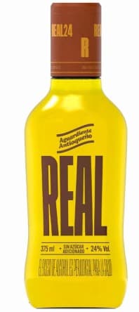 Aguardiente Antioqueño Real 24 grados Sin Azucar Amarillo  375 Ml